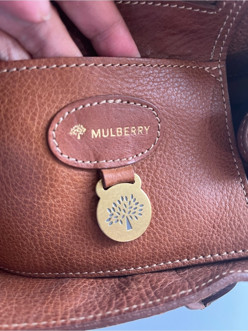 MULBERRY OAK BROWN PEBBLED LEATHER BAYSWATER - Picture 12 of 16